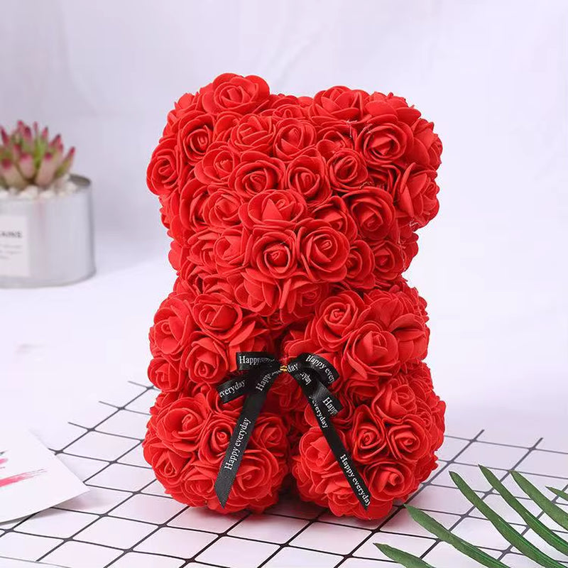Artificial Rose Teddy Bear with or without Gift Box – Romantic Valentine’s & Anniversary Gift