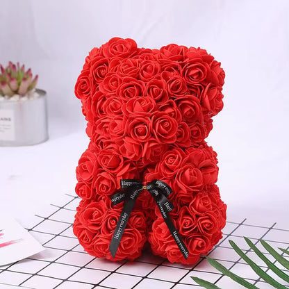 Artificial Rose Teddy Bear with or without Gift Box – Romantic Valentine’s & Anniversary Gift