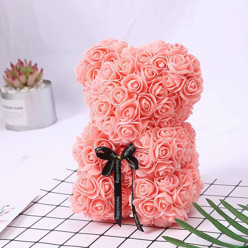 Artificial Rose Teddy Bear with or without Gift Box – Romantic Valentine’s & Anniversary Gift