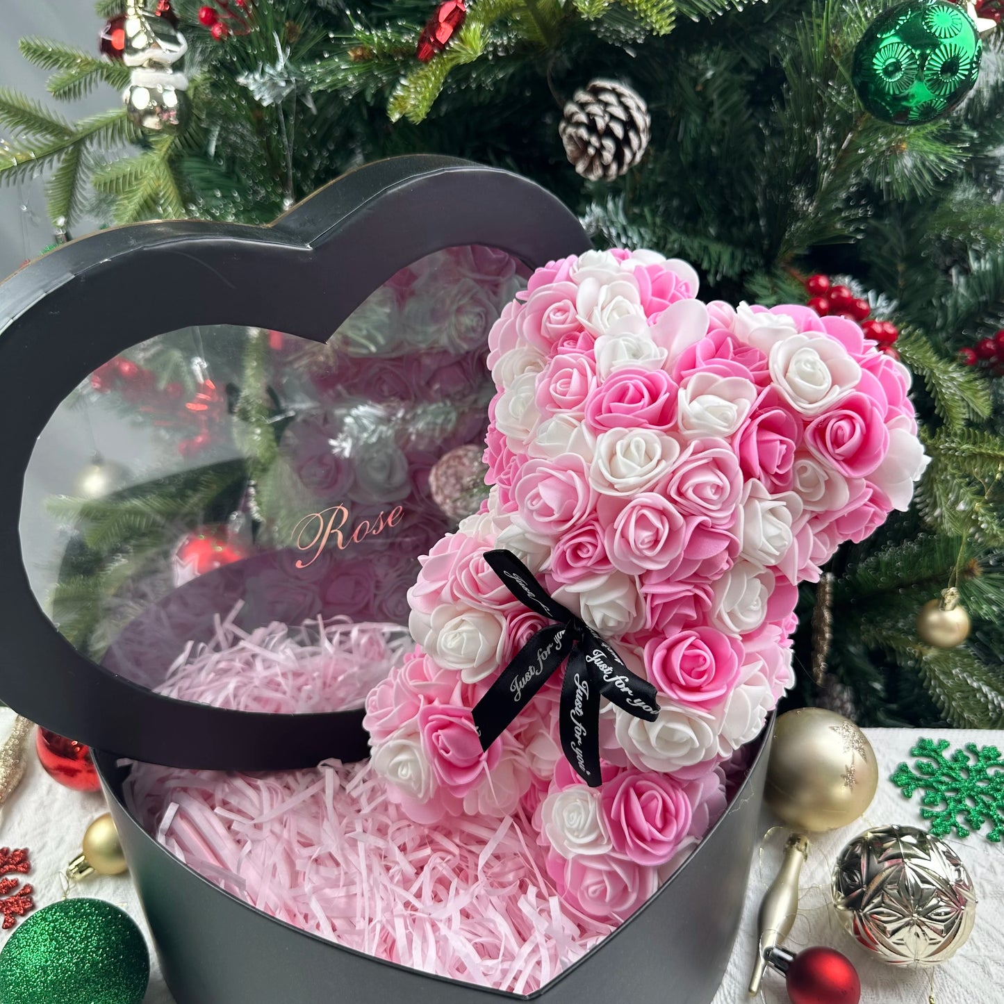 Artificial Rose Teddy Bear with or without Gift Box – Romantic Valentine’s & Anniversary Gift