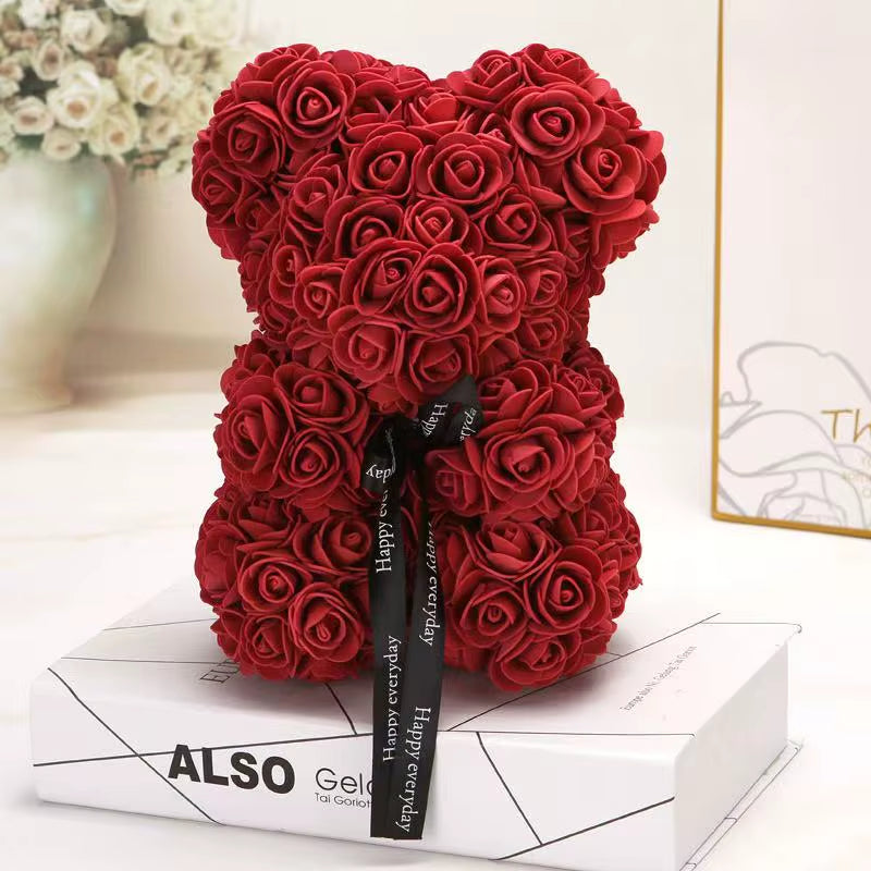 Artificial Rose Teddy Bear with or without Gift Box – Romantic Valentine’s & Anniversary Gift