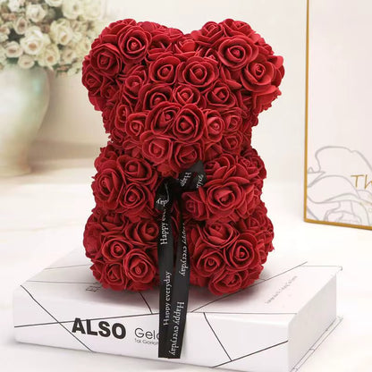 Artificial Rose Teddy Bear with or without Gift Box – Romantic Valentine’s & Anniversary Gift